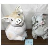 Pair of Resin  Pig Figurines