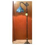 Beautiful Stained Glass Style Dragonfly Floor Lamp