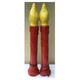 Vintage Plastic Lighted Candle Pair