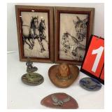 Equestrian And Eagle Decor Lot