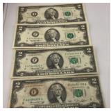 US Two Dollar Bills Series 1976