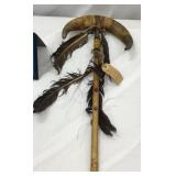 Plains Indian Ceremonial Horn Wand 24in