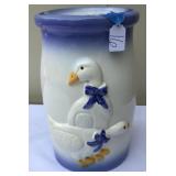 Vintage Ceramic Goose  Butter Churn