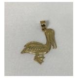 14K Gold Pelican Pendant