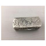 Italian 800 Silver Repousse Pill Box