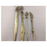 Italian Brass Desk & Serving Set