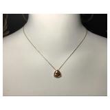 Beautiful Gold Tone Trillion Pendant Necklace