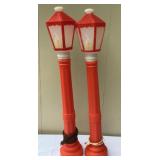 Vintage Plastic Lighted Lamp Post Pair