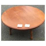 Round Wooden Coffee Table 17x34 In