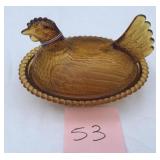 Amber Glass Hen On Nest