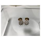 14K Gold Cluster Stud Earrings