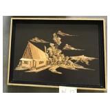 Straw Art Wall Hanging A-Frame House