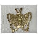 Beautiful 14K Gold Butterfly Pendant