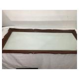 Rectangular Wall Mirror Dark Wood Frame