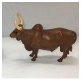 Ceramic Zebu Bull Figurine 13x9in