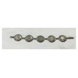 Silver-Tone Buffalo Nickel Coin Bracelet