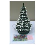 Vtg Ceramic Lighted Christmas Tree