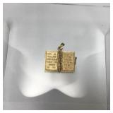 14K Gold Holy Bible Charm Pendant