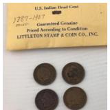 US Indian Head Cents 1889-1900