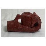 Hand-Carved Stone Figural Pipe