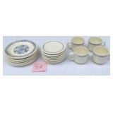 Oxford Blue Floral Cups And Saucers