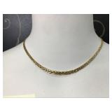 Beautiful 14K Gold Woven Chain Necklace 16in