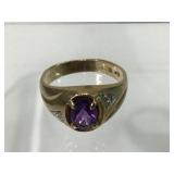 Beautiful 10K Gold Amethyst Ring Size 8