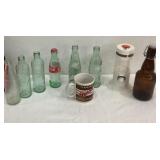 Assorted Glass Bottles & Browns Mug