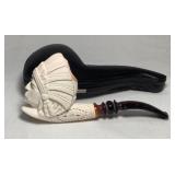 Gorgeous Carved Meerschaum Native American Pipe