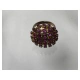14K Gold Ruby Cluster Ring Size 6