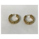 18K Gold Byzantine Hoop Earrings