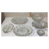 Assorted Pressed Glass Serving Dishes