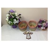 Beautiful Woven Baskets And Floral Decor