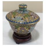 Cloisonne Lidded Bowl w/ Stand