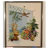 Tropical Patio Needlepoint 17x21 In