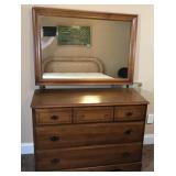 Traditional Wood Dresser w/ Mirror