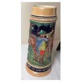 German Relief Molded Beer Stein