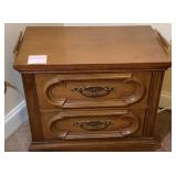 Wooden Two Drawer Nightstand