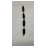 Beautiful Gold-Tone And Black Onyx Style Bracelet