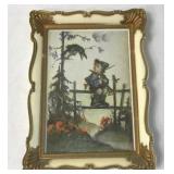 Vintage Framed Print Boy And Birds
