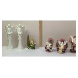 Beautiful Vtg Angel Figurines And Candle Holders
