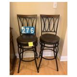 Beautiful Pair Of Swivel Bar Stools