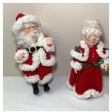 Vtg Santa And Mrs. Claus Dolls 14 in.