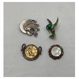 Beautiful Assorted Vtg Costume Jewelry Brooches