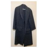 Vtg Dark Charcoal Wool Blend Overcoat