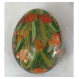 Hand-Painted Lacquer Egg Floral Motif