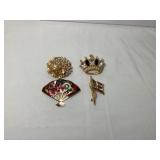 Beautiful Assorted Costume Brooches