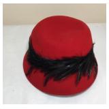 Vintage Unbis et Orbis Red Felt Hat