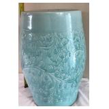 Ceramic Floral Garden Stool Celadon