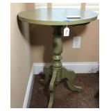 Sage Green Round Pedestal Accent Table
